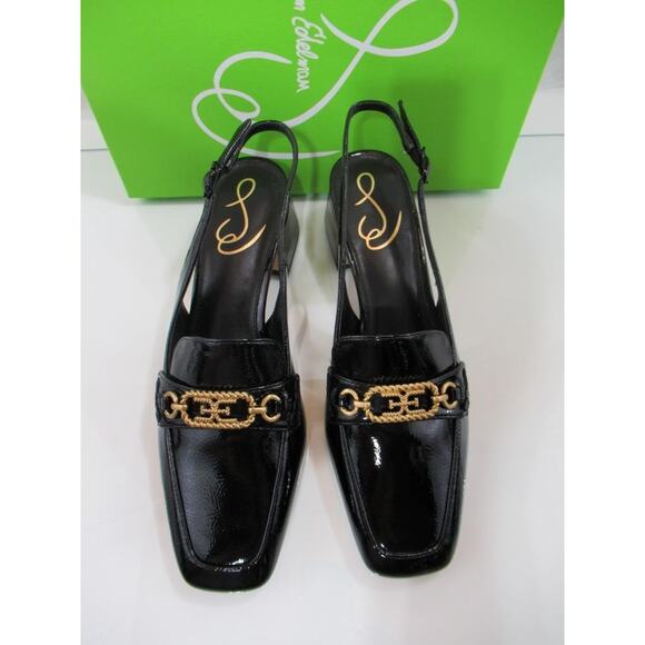 Sam Edelman Teana Slingback Loafers Pumps Heels Black Patent Size 7 - Picture 5 of 7